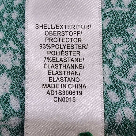 Adrianna Papell Floral Green Long Sleeve Blouse Round Ruffle Neck Size L NEW NWT - Picture 8 of 10